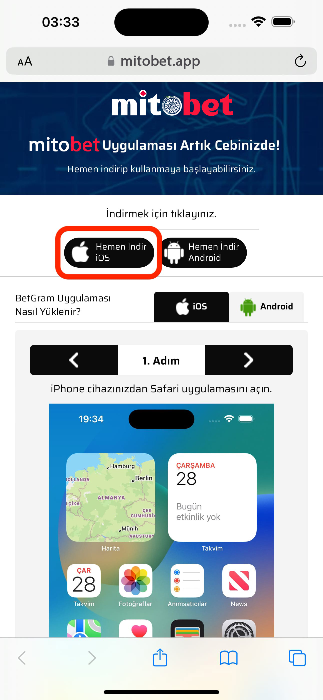 Mitobet Mobil Tanıtım - Adım 3